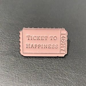 3/$35 | Fun Cool Ticket to Happiness Shirt Bag Badge Pin Lapel Accessory